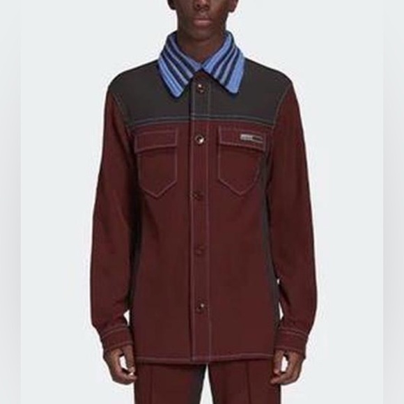 adidas x Wales Bonner Rock Blouson button down Burgundy size medium - Picture 1 of 6
